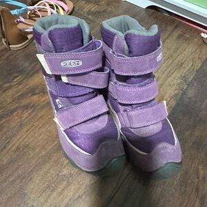 Keen Kids Purple Boots with Velcro Straps